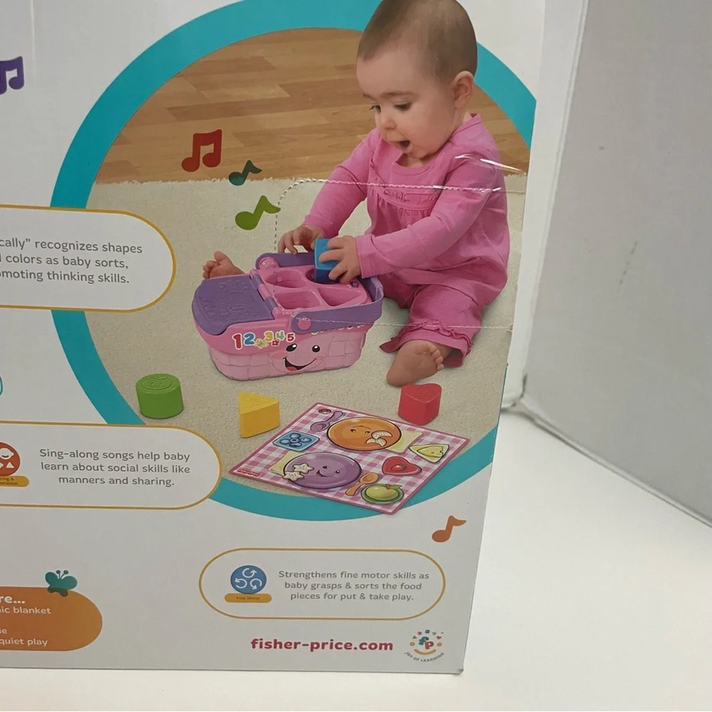 Fisher Price Laugh & Learn Picnic Basket Shapes Numbers Music Talks Words New